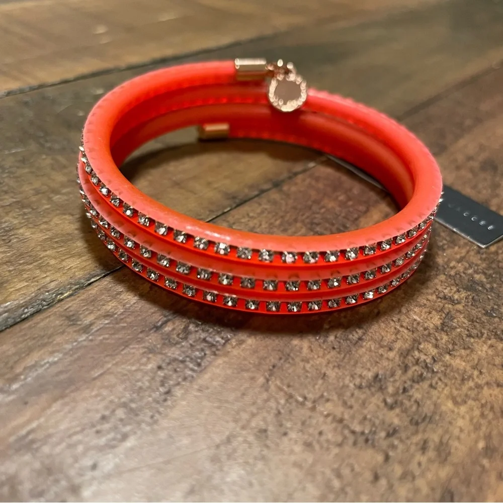 Marc by Marc Jacobs Coral Wrap Bracelet with Crystal Rows